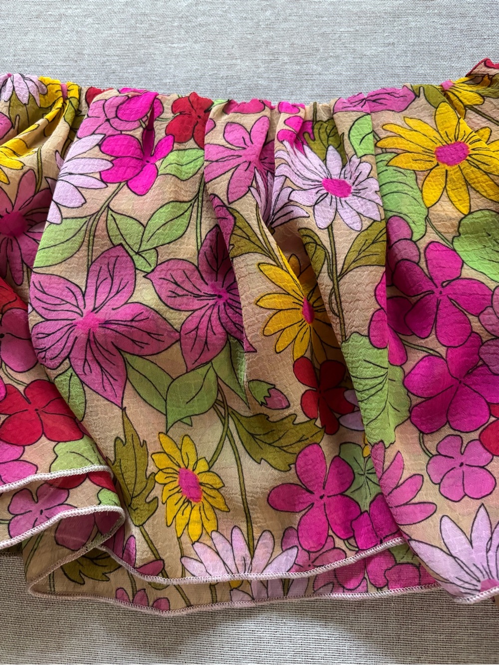 Show Me Your Mumu floral chiffon boho cropped top. - Picture 8 of 16
